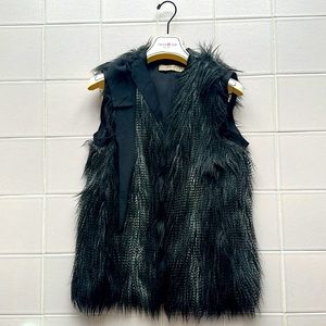 H&m for Lanvin faux fur vest with zip